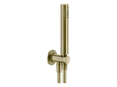Ручной душ Gessi Inciso, c шланговым подсоединением и держателем, цвет Brushed Brass PVD