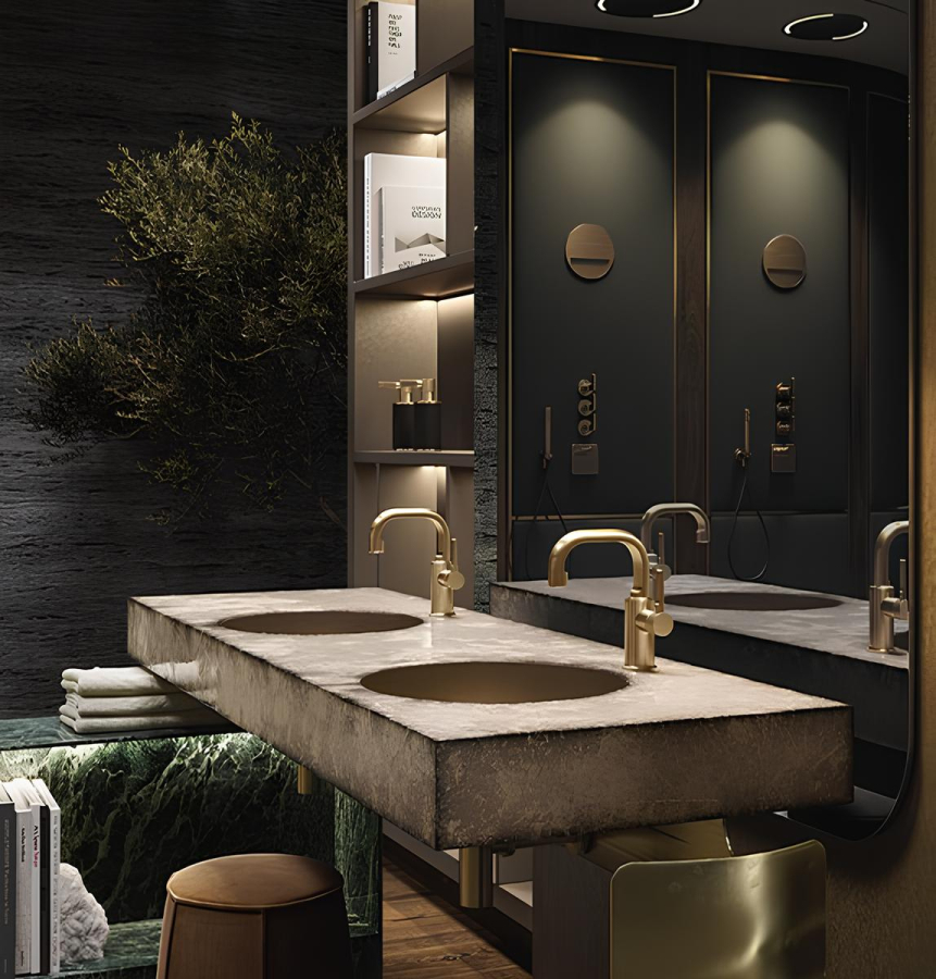 Ручной душ Gessi Inciso, c шланговым подсоединением и держателем, цвет Brushed Brass PVD - изображение 4