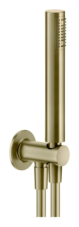 Ручной душ Gessi Inciso, c шланговым подсоединением и держателем, цвет Brushed Brass PVD