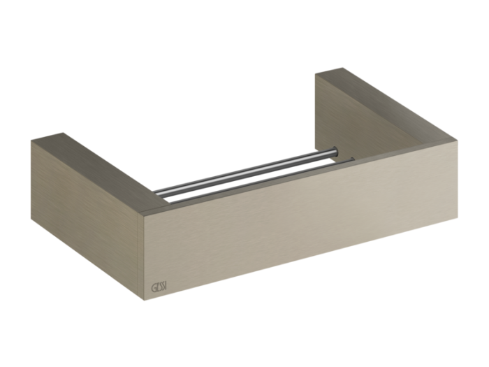 На изображении товар Контейнер для предметов Gessi Rettangolo настенный, цвет Finox Brushed Nickel от официального представителя в Москве