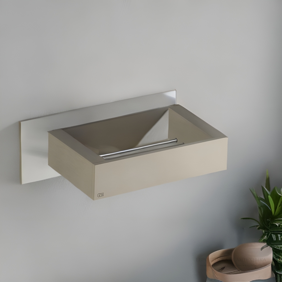 Контейнер для предметов Gessi Rettangolo настенный, цвет Finox Brushed Nickel - изображение 1