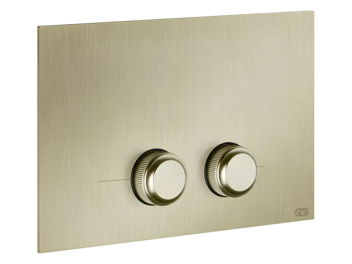 На изображении товар Клавиши смыва Gessi Venti20, для унитаза, к инсталляции Geberit (Geberit Sigma 8 и Geberit Sigma 12), цвет Brushed Brass PVD от официального представителя в Москве
