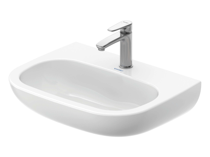 На изображении товар Раковина Duravit D-Code Med подвесная, 600х460 мм, с 1 отверстием под смеситель, цвет белый от официального представителя в Москве