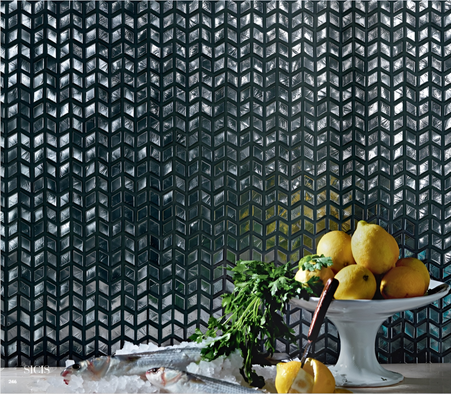 Sicis Стеклянная мозаика Diamond ITEM T45 Argyle chips size 23х40 mm sheet size 251x253 mm - изображение 2