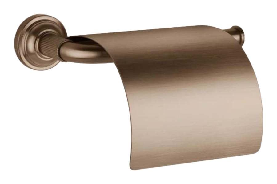 Бумагодержатель Gessi Venti20 Accessori, настенный, с крышкой, ширина 174 мм, цвет Copper Brushed PVD