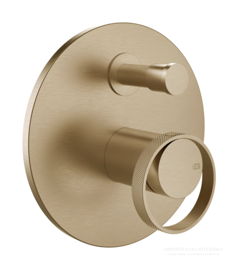 Смеситель для ванны/душа Gessi Anello, настенный, на 2 выхода, встраиваемый, с переключателем ванна-душ, цвет Warm Bronze Brushed PVD - изображение 3