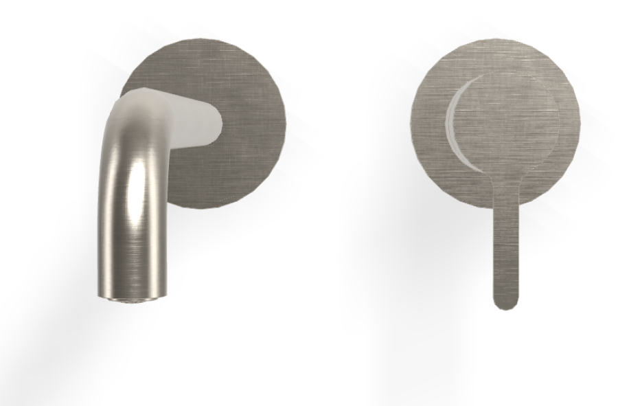 Смеситель для раковины Carlo Frattini Snap, настенный, однорычажный, с донным клапаном Click-Clack, излив 250 мм, внешняя часть, цвет никель брашированный - изображение 1