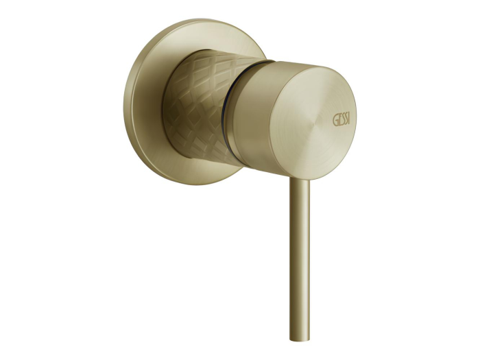 На изображении товар Смеситель Gessi 316, встраиваемый, однорычажный, на 1 выход, внешняя часть, цвет Brushed Brass PVD от официального представителя в Москве