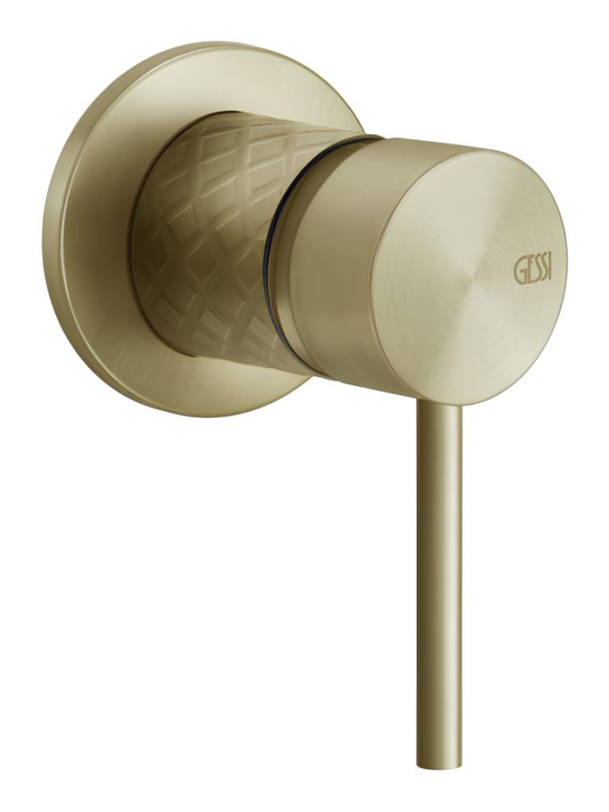Смеситель Gessi 316, встраиваемый, однорычажный, на 1 выход, внешняя часть, цвет Brushed Brass PVD