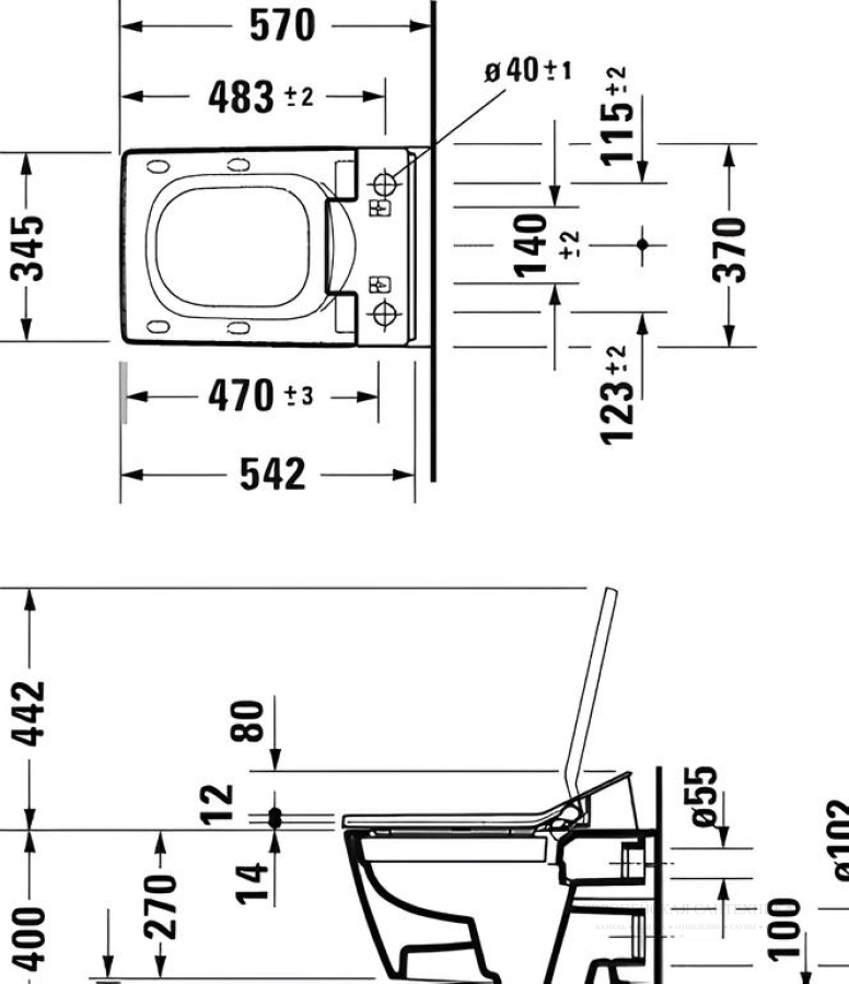 Унитаз подвесной Duravit Vero Viu Rimless, 370x570 мм, белый - изображение 1