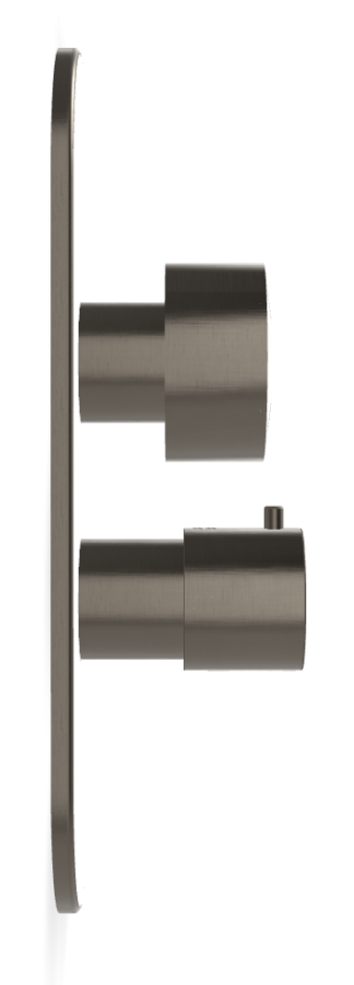 Термостат Carlo Frattini SO, без ручки, с переключателем на 2/3 потребителя, Н-290 мм, внешняя часть, цвет чёрный хром брашированный - изображение 2