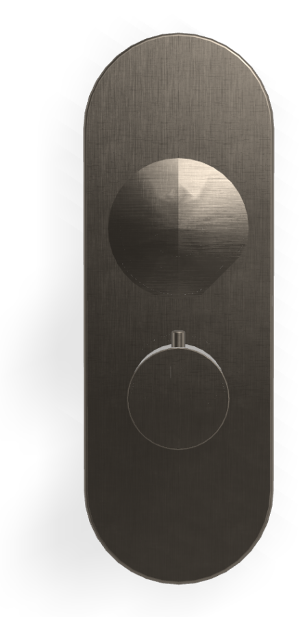 Термостат Carlo Frattini SO, без ручки, с переключателем на 2/3 потребителя, Н-290 мм, внешняя часть, цвет чёрный хром брашированный - изображение 1