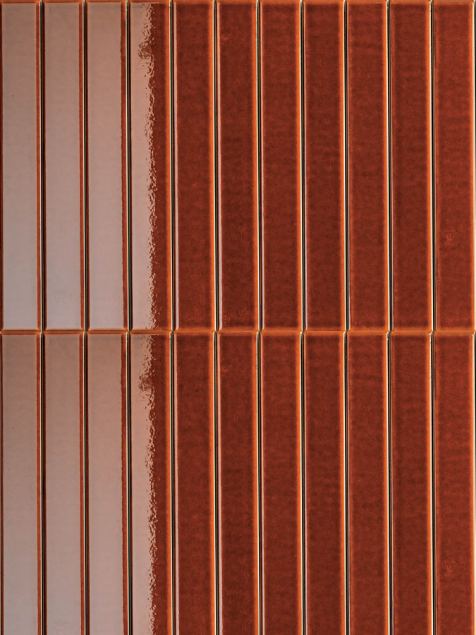 Sartoria Керамическая плитка Pulse Flat Copper Glossy 4x31.5 (1уп=0.504 м2=40 шт) - изображение 1