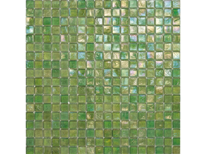 На изображении товар Sicis Стеклянная мозаика Glimmer Kiwi chips size 15x15 mm sheet size 295x295 mm от официального представителя в Москве