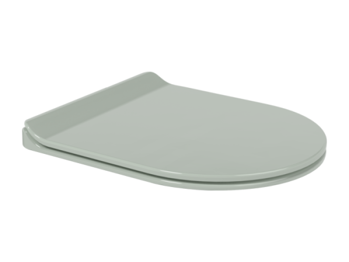 На изображении товар Сиденье для унитаза Flaminia APP Slim, 450х370 мм, быстросъёмное, с механизмом плавного закрывания soft-closing, цвет Verde Giada от официального представителя в Москве