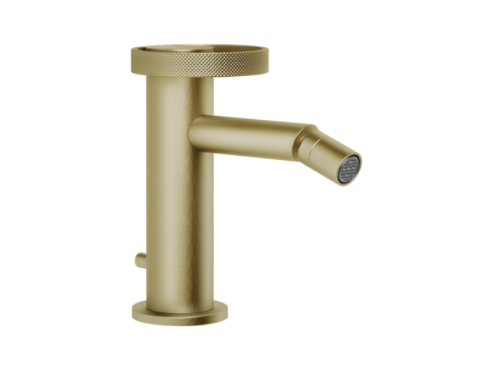 На изображении товар Смеситель для биде Gessi Anello, на 1 отверстие, донный клапан, цвет Brass Brushed PVD от официального представителя в Москве