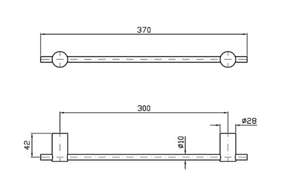 Полотенцедержатель Zucchetti Helm, настенный, L. 370 мм, сталь, цвет Brushed Chocolate PVD - изображение 1
