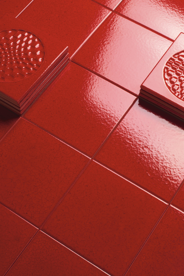 Iris ceramica Керамическая плитка BDA Citta di Faenza Geo rosso glossy 15x15 - изображение 5