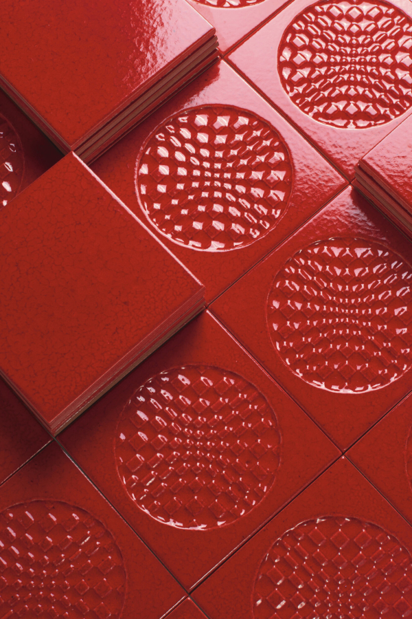 Iris ceramica Керамическая плитка BDA Citta di Faenza Geo rosso glossy 15x15 - изображение 4