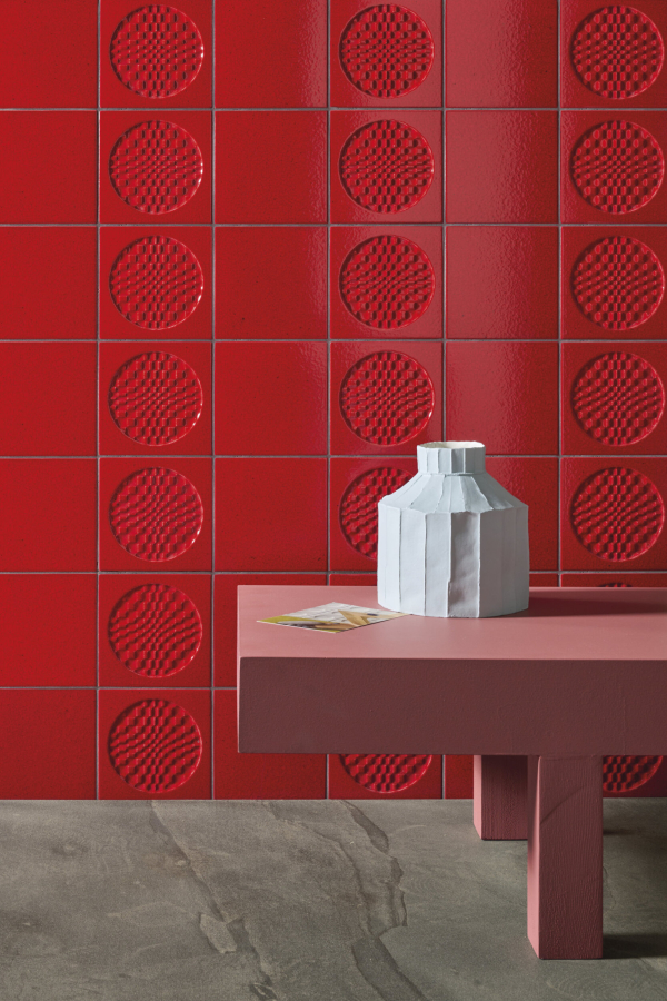 Iris ceramica Керамическая плитка BDA Citta di Faenza Geo rosso glossy 15x15 - изображение 7