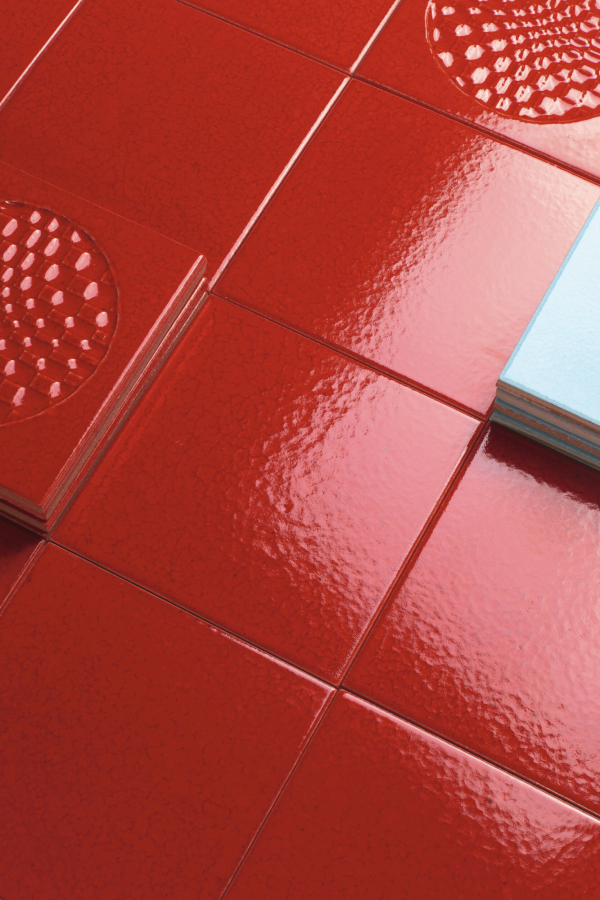 Iris ceramica Керамическая плитка BDA Citta di Faenza Geo rosso glossy 15x15 - изображение 1
