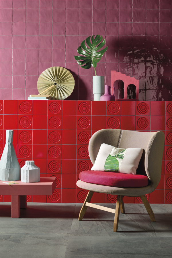 Iris ceramica Керамическая плитка BDA Citta di Faenza Geo rosso glossy 15x15 - изображение 9