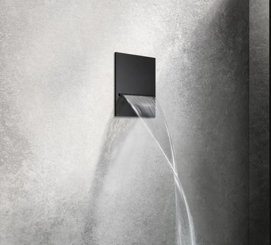 Излив для душа Gessi, 200х200 мм, каскадный, для смесителя удаленного управления, цвет Black Metal Brushed PVD - изображение 1