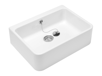 Мойка Villeroy&Boch O.Novo, 595x200x500 с переливом, крепление на консоли, крепление профильными планками, цвет Альп. белый CeramicPlus