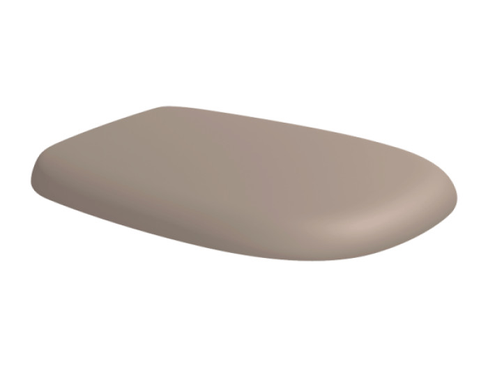 На изображении товар Сиденье для унитаза Flaminia Bonola, 450х380 мм, быстросъёмное, с механизмом плавного закрывания soft-closing, цвет Argilla от официального представителя в Москве