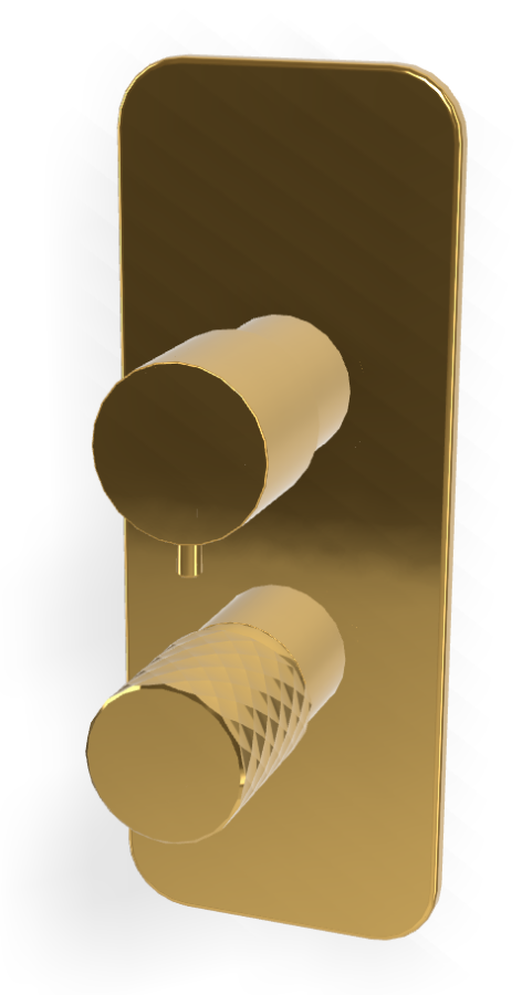Смеситель для ванны/душа Carlo Frattini Spillo Tech, ручка X Collection, с переключателем на 2/3 потребителя, Н-260 мм, внешняя часть, цвет золото