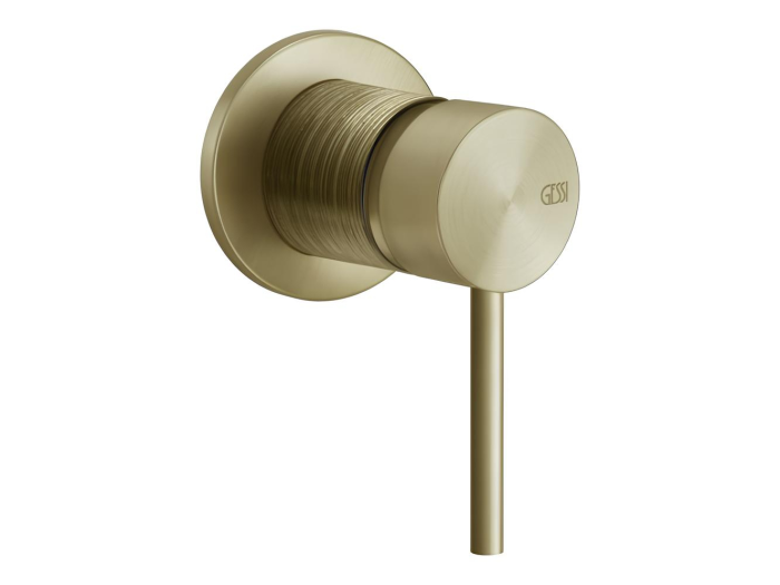 На изображении товар Смеситель для раковины Gessi316, однорычажный, на 1 выход, внешняя часть, цвет Brass Brushed PVD от официального представителя в Москве