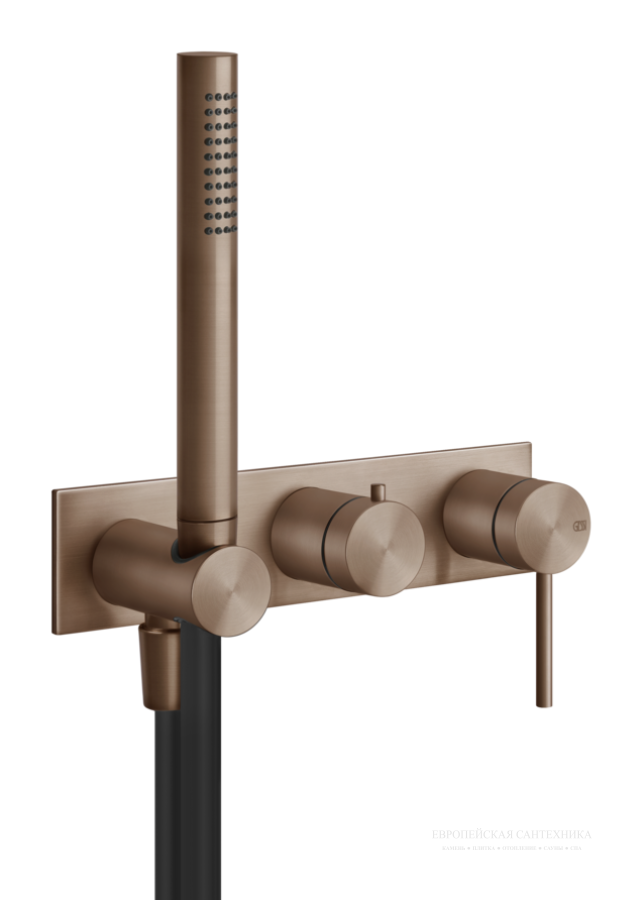 Смеситель для душа Gessi 316, встраиваемый, на 2 позиции, внешняя часть, цвет Copper Brushed PVD