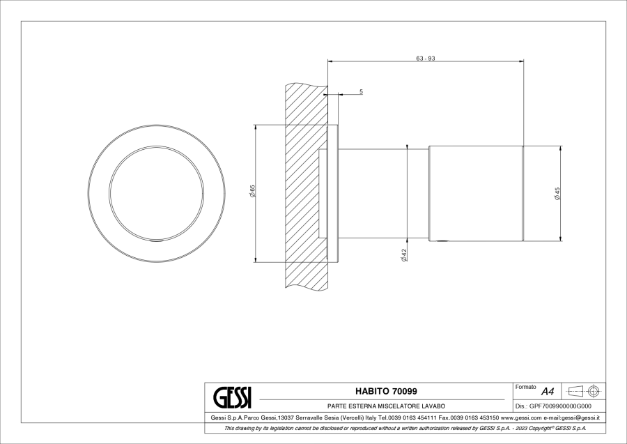 Термостат Gessi HI-FI, с полочкой, с кнопками вкл/выкл, до 4 функций одновременно, внешняя часть, ширина 640 мм, цвет Black Metal Brushed PVD - изображение 1
