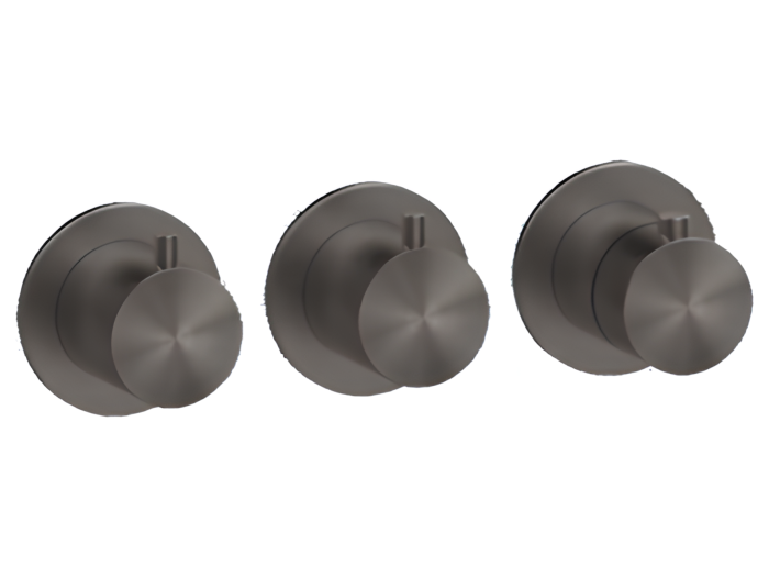 Термостат Gessi 316, встраиваемый, вертикальная/горизонтальная установка, на 2 выхода, цвет Black Metal Brushed, покрытие PVD