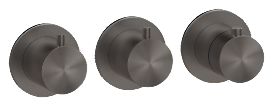 Термостат Gessi 316, встраиваемый, вертикальная/горизонтальная установка, на 2 выхода, цвет Black Metal Brushed, покрытие PVD