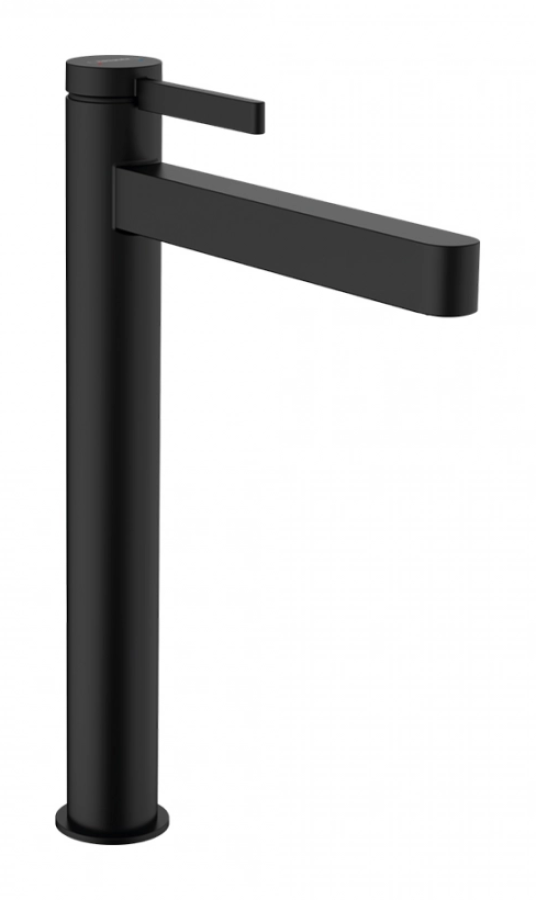 Cмеситель для раковины Hansgrohe Finoris, высокий, однорычажный, со сливным клапаном Push‑Open, цвет черный матовый