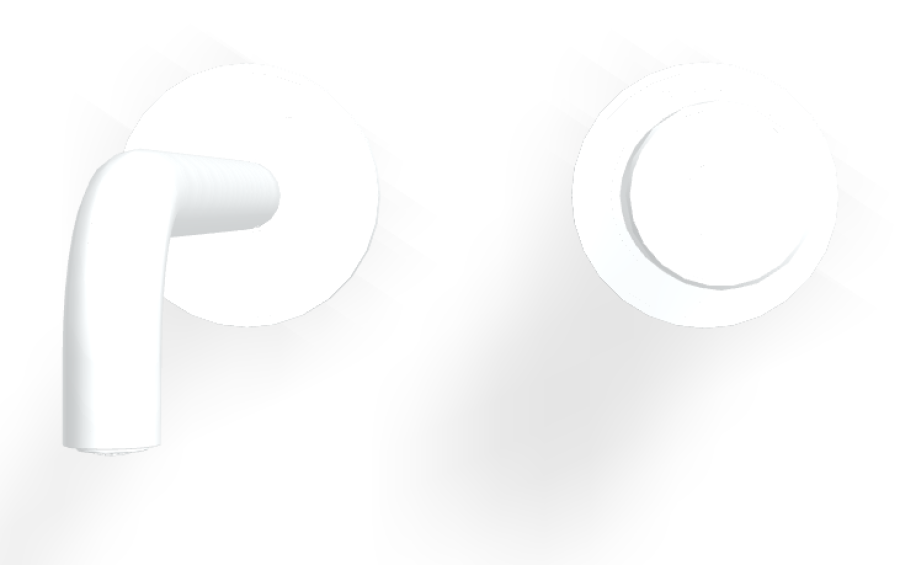 Смеситель для раковины Carlo Frattini Spillo Tech, ручка X Collection, настенный, с донным клапаном Click-Clack, излив 200 мм, внешняя часть, цвет белый матовый - изображение 1