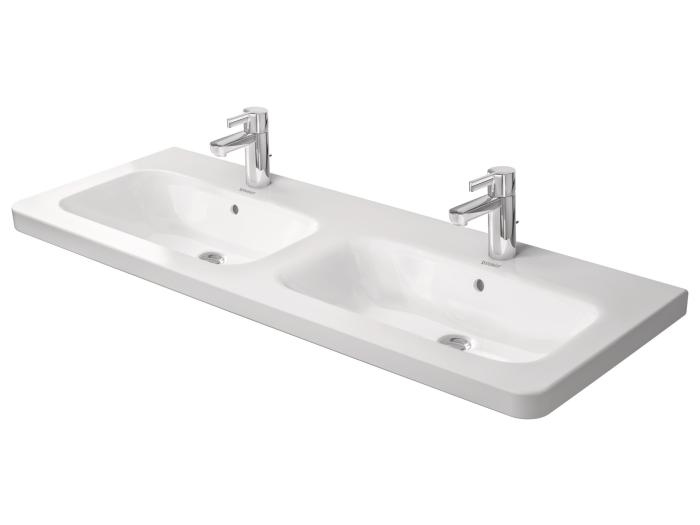 На изображении товар Раковина двойная Duravit DuraStyle для мебели, 1300x480 мм, с 2 отверстиями под смесители, цвет белый от официального представителя в Москве
