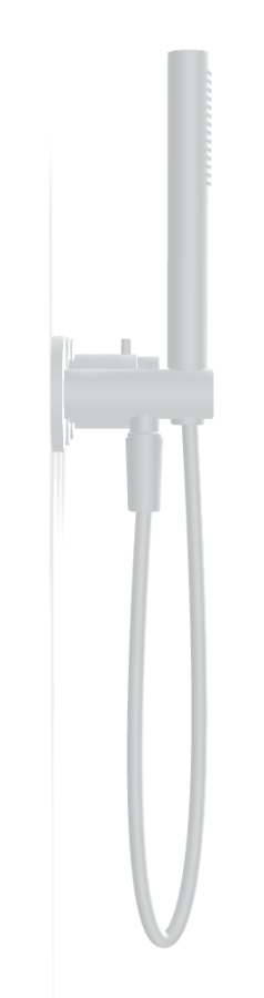 Смеситель для душа Carlo Frattini Spillo Tech, ручка G Collection, на 2 потребителя, с ручным душем, гибким шлангом хромалюкс 1500 мм, внешняя часть, цвет белый матовый - изображение 2