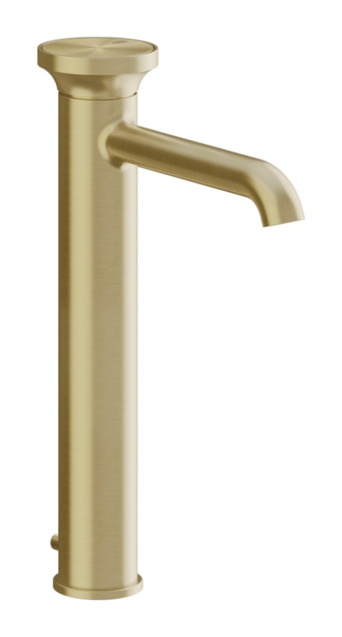 Cмеситель для раковины Gessi Origini, высокий, с донным клапаном, цвет Brushed Brass PVD