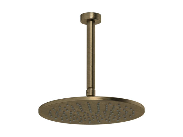 На изображении товар Верхний душ Gessi Anello, потолочный, ⌀250 мм, цвет Antique Brass от официального представителя в Москве