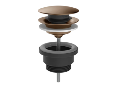 На изображении товар Донный клапан для раковины Gessi, 2-в-1, слив "Stop&Go", цвет Copper Brushed PVD от официального представителя в Москве