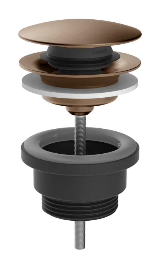 Донный клапан для раковины Gessi, 2-в-1, слив "Stop&Go", цвет Copper Brushed PVD