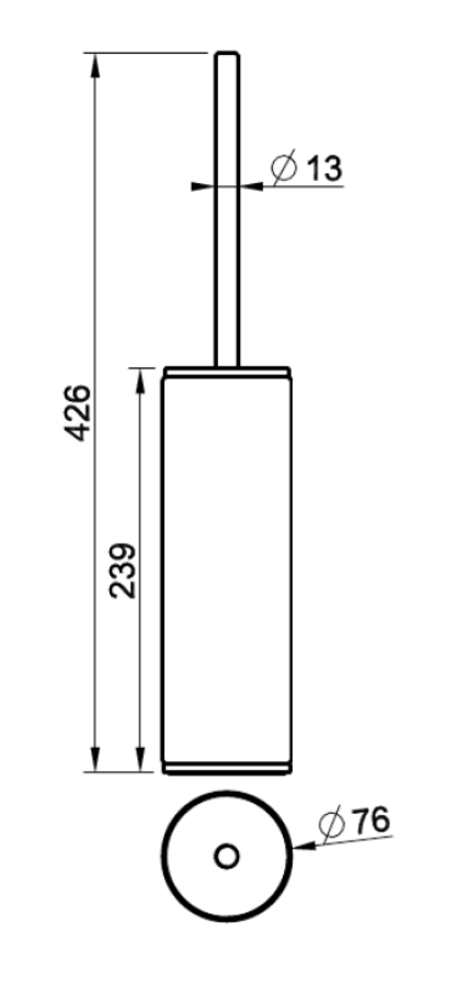 Ёршик Gessi Inciso, напольный, цвет Brass Brushed PVD - изображение 2