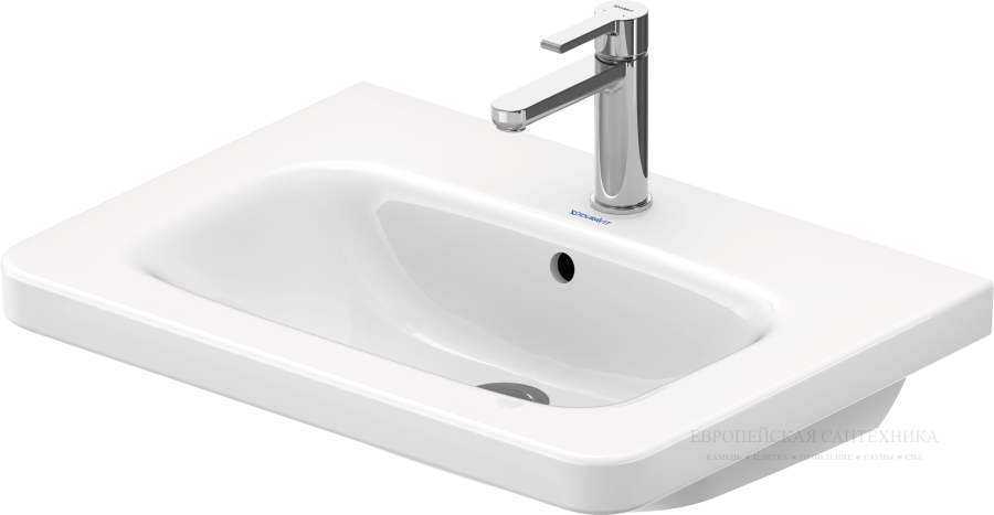 Раковина Duravit DuraStyle для мебели, 650х480 мм, с переливом, с 1 отверстием под смеситель, цвет белый с покрытием WonderGliss - изображение 1