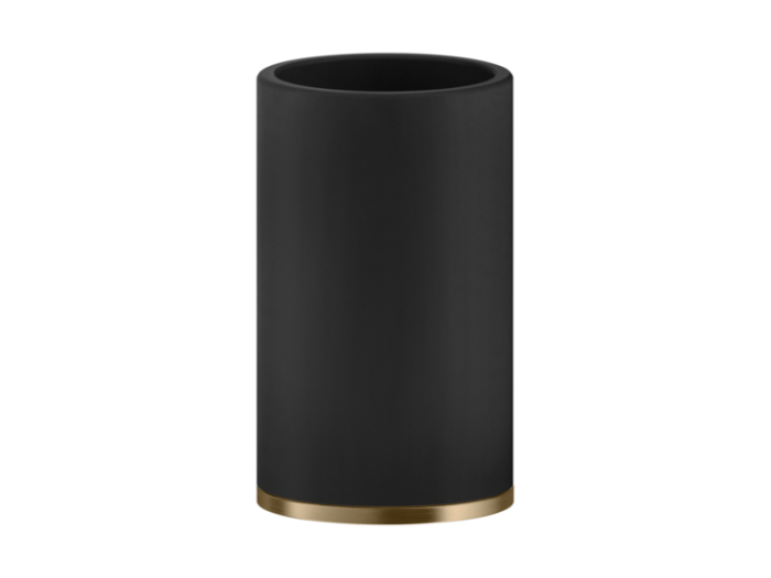 На изображении товар Cтакан Gessi Origini Accessories, настольный, ⌀75х127 мм, цвет Black/Warm Bronze Brushed PVD от официального представителя в Москве