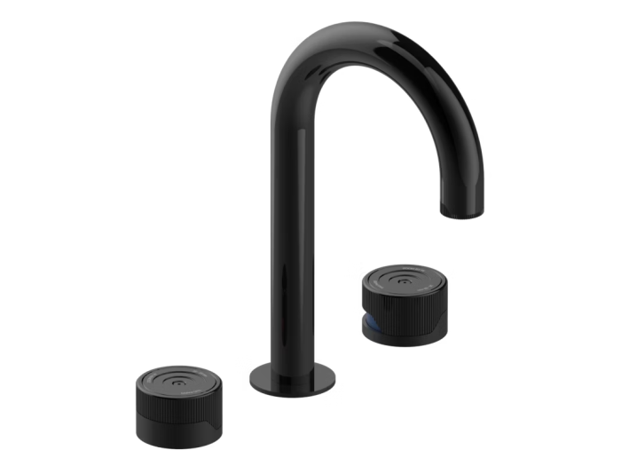 На фото Cмеситель для раковины THG Zoom.5 на 3 отверстия, с высоким изливом, с донным клапаном, цвет Brown bronze PVD На изображении товар Cмеситель для раковины THG Zoom.5 на 3 отверстия, с высоким изливом, с донным клапаном, цвет Brown bronze PVD от официального представителя в Москве