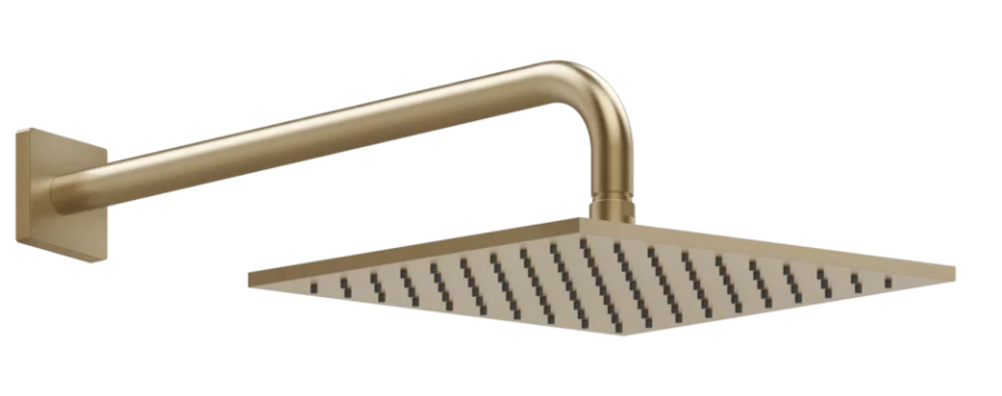 Верхний душ Gessi Rilievo 250х250 мм, шарнирный, для настенного креплениям, цвет Warm Bronze Brushed PVD