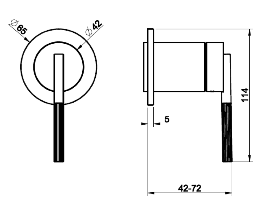Смеситель Gessi Ingranaggio, встраиваемый, однорычажный, на 1 выход, внешняя часть, цвет Black Metal Brushed PVD - изображение 4