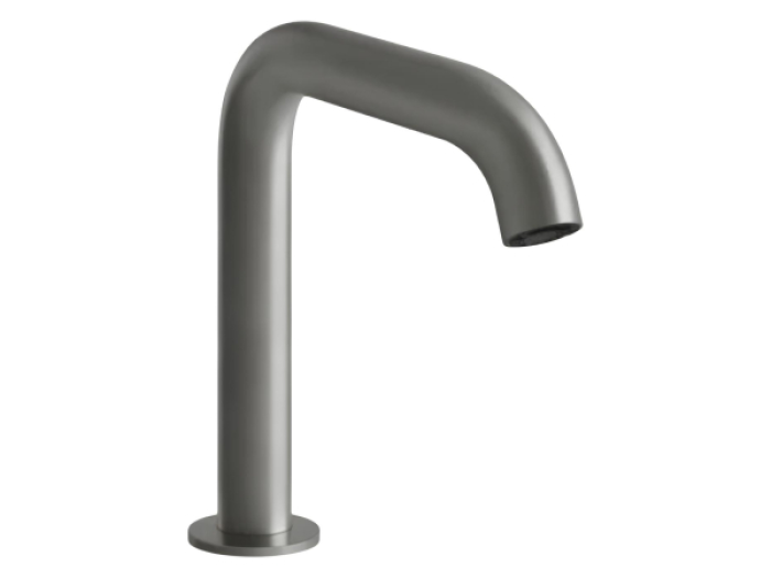 На изображении товар Смеситель Gessi 316 Flessa, электронный, с кран-фильтром для регулировки температуры и напора, Н-212 мм, цвет Steel Brushed от официального представителя в Москве